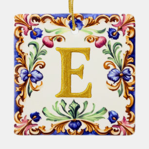 Gouden Alfabet – Letter E Keramisch Ornament