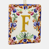 Gouden Alfabet – Letter F Keramisch Ornament (Rechts)