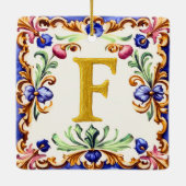 Gouden Alfabet – Letter F Keramisch Ornament (Achterkant)