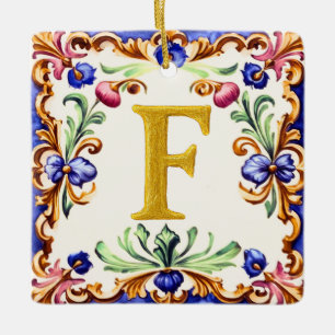 Gouden Alfabet – Letter F Keramisch Ornament