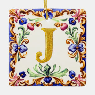 Gouden Alfabet – Letter J Keramische Versiering Keramisch Ornament
