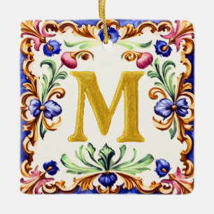 Gouden Alfabet – Letter M Keramisch Ornament