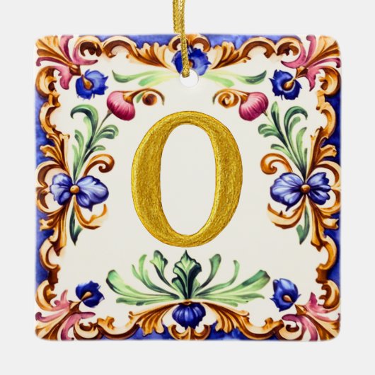 Gouden Alfabet – Letter O Keramisch Ornament (Voorkant)