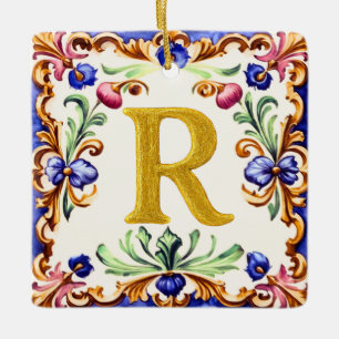 Gouden Alfabet – Letter R Keramisch Ornament