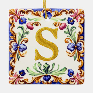 Gouden Alfabet – Letter S Keramisch Ornament