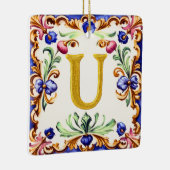 Gouden Alfabet – Letter U Keramisch Ornament (Rechts)