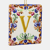 Gouden Alfabet – Letter V Keramisch Ornament (Rechts)