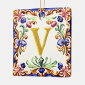 Gouden Alfabet – Letter V Keramisch Ornament (Links)