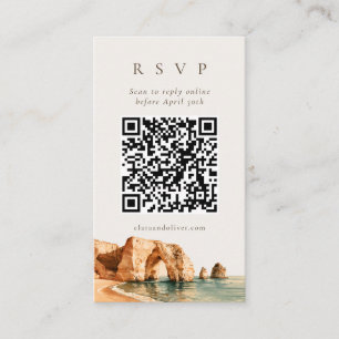 Gouden Algarve Klif Boog Kust QR Code RSVP Kaart