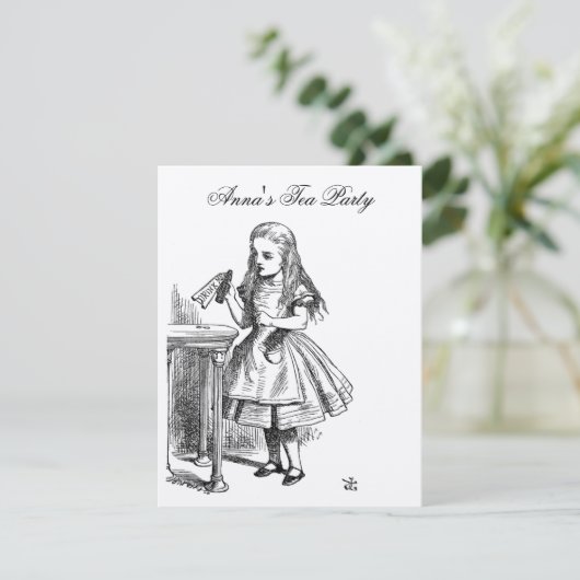 GOUDEN Alice in de Verjaardag van het Theekransje Kaart (Staand voorkant)