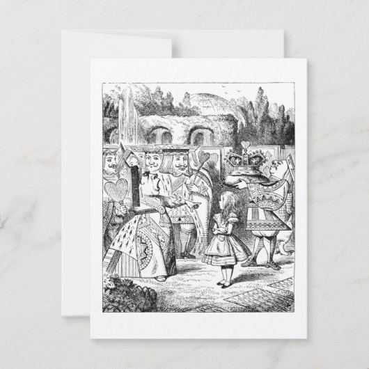 Gouden Alice in Wonderland Tea Party Verjaardag Kaart (Voorkant)