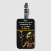 Gouden Alien met mysterieus ambacht Bagagelabel (Voorkant (verticaal))