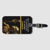 Gouden Alien met mysterieus ambacht Bagagelabel (Voorkant (horizontaal))