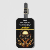 Gouden Aliens Ontmoeting op Area 51 Bagagelabel (Voorkant (verticaal))