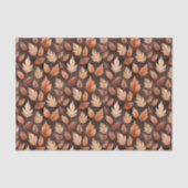 Gouden Amber Bruin Herfst Blad Patroon Tissuepapier (Voorkant)