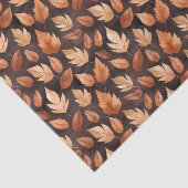 Gouden Amber Bruin Herfst Blad Patroon Tissuepapier (Detail)