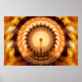 Gouden Amber Goddelijke Uitstraling Mandala Poster