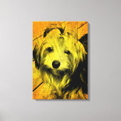Gouden Amber Grunge Yorkshire Terrier Wall Art Canvas Afdruk (Voorkant)
