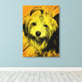 Gouden Amber Grunge Yorkshire Terrier Wall Art Canvas Afdruk (Insitu (Houten vloer))