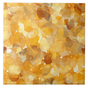 Gouden Amber Tegel – Moderne Abstracte Edelsteen U Tegeltje