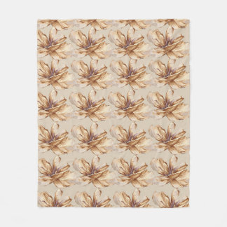 Gouden Amber Vintage Bloemendeken Fleece Deken