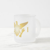 Gouden Amerikaanse Maagdeneilanden Vlag Frosted Mo Matglas Koffiemok (Voorkant rechts)