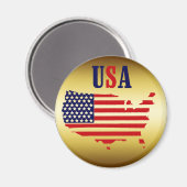 GOUDEN AMERIKAANSE MEDAILLE MAGNEET (Voorkant / Achterkant)