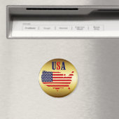 GOUDEN AMERIKAANSE MEDAILLE MAGNEET (Insitu (Vaatwasser))
