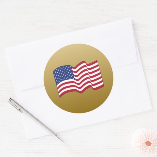 Gouden Amerikaanse vlag Stickers (Envelop)