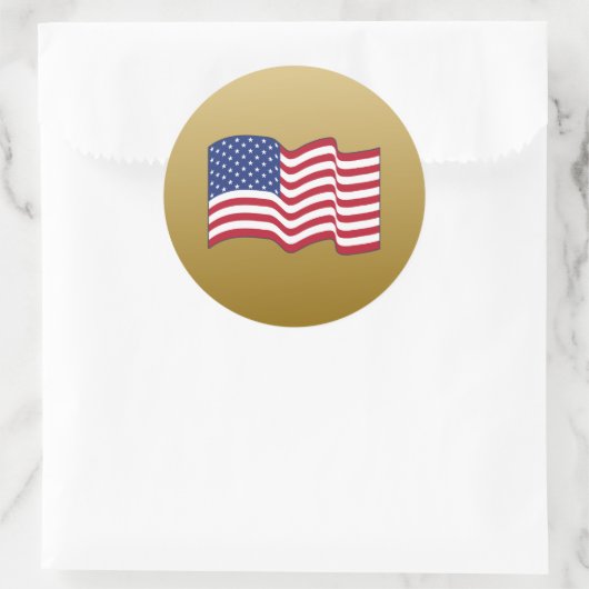 Gouden Amerikaanse vlag Stickers (Tas)
