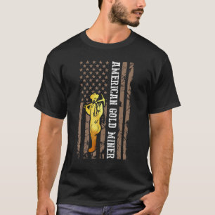 Gouden Amerikaanse vlag voor Amerikaanse goudmijnw T-shirt
