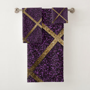 GOUDEN AMETHIST EDELSTENEN BADHANDDOEK SET BAD HANDDOEK