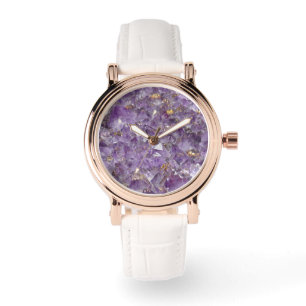 Gouden Amethist Glans Horloge