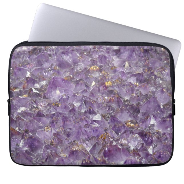 Gouden Amethist Glans Laptop Sleeve (Voorkant)