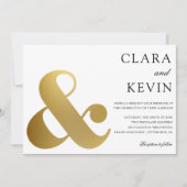 Gouden Ampersand bruiloft uitnodiging (Voorkant)