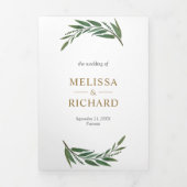 Gouden Ampersand Olijftak All in One Trouwen Drieluik Uitnodiging (Cover)