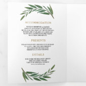 Gouden Ampersand Olijftak All in One Trouwen Drieluik Uitnodiging (Binnenzijde eerst)