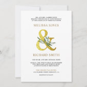 Gouden Ampersand Olive Branch Alles in een bruilof Kaart (Voorkant)