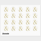 Gouden ampersand stickers, folie lettertype ronde sticker (Vel)