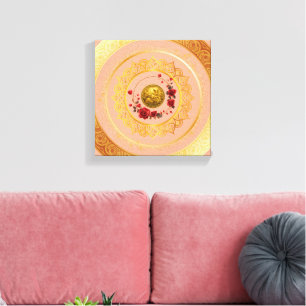 Gouden Amsterdam Gebogen BrugUitgerekte Canvasprin Canvas Afdruk