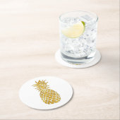gouden anananas ronde kartonnen onderzetter (Insitu)