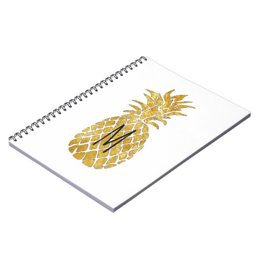 gouden anananasmonogram notitieboek (Linkerzijde)