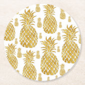 gouden anananassen ronde kartonnen onderzetter (Voorkant)