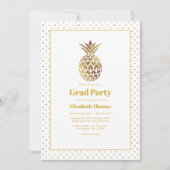 Gouden Ananas Afstudeerfeest Kaart (Voorkant)