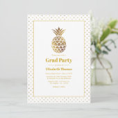 Gouden Ananas Afstudeerfeest Kaart (Staand voorkant)
