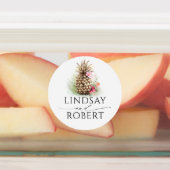 Gouden Ananas Bloemen Tropische Waterdichte Sticke Labels (Aangebracht)