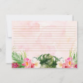 Gouden Ananas Bloemige Tropische Bruiloft Receptka Kaart (Achterkant)