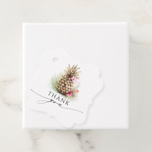 Gouden ananas bruiloft dank u bedankjes labels (In situ)