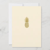 Gouden Ananas Crème & Zwarte Tropische Bruiloft Kaart (Achterkant)