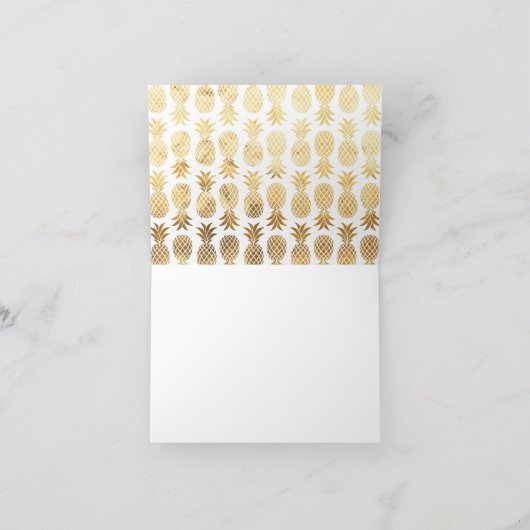 Gouden ananas dank u bedankkaart (Binnen)
